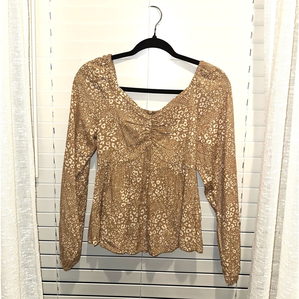 peplum long sleeve top
